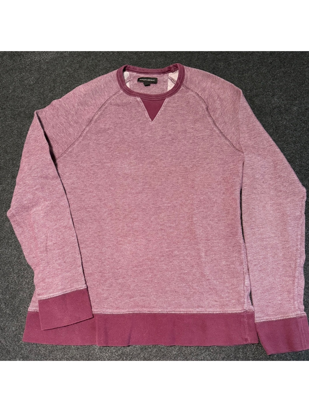 Banana Republic Womens Sweatshirt Large Purple Maroon Heather Crewneck Pullover